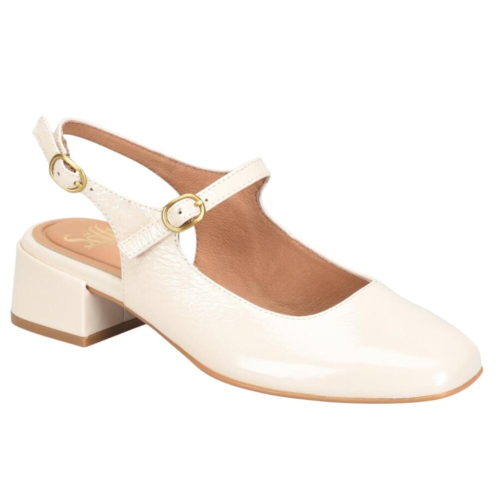 Sofft Womens Leyla Mary Jane Heels US 9 M EU 40 Almond Cream Leather NIB